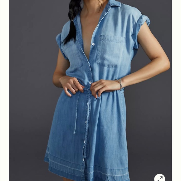 Anthropologie Dresses & Skirts - Cloth and Stone Cinch waist mini shirt dress Size Large NWT